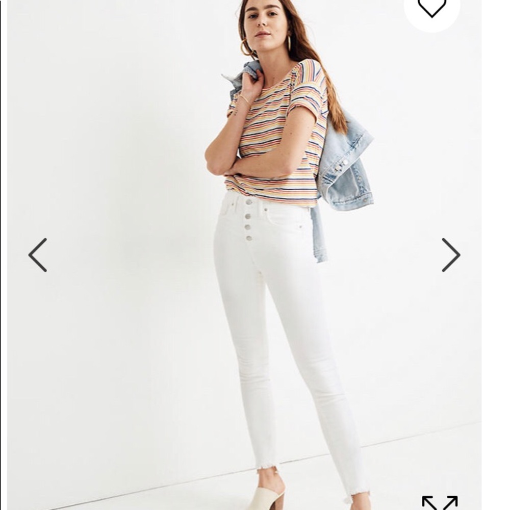 Madewell 10" High-Rise Skinny Jeans in Pure White